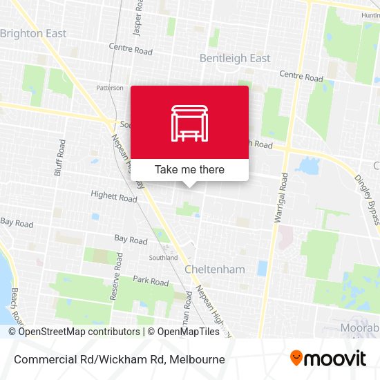 Commercial Rd/Wickham Rd map