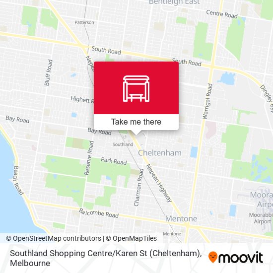 Mapa Southland Shopping Centre / Karen St (Cheltenham)