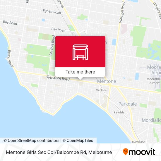 Mentone Girls Sec Col / Balcombe Rd map