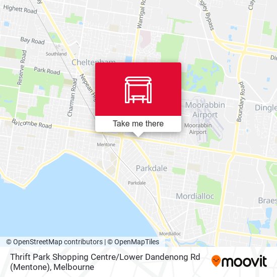 Mapa Thrift Park Shopping Centre / Lower Dandenong Rd (Mentone)