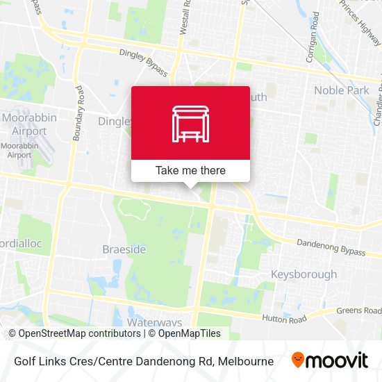 Golf Links Cres / Centre Dandenong Rd map