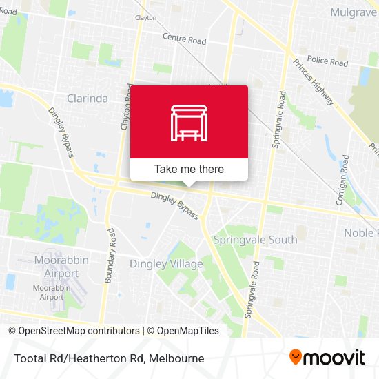 Tootal Rd/Heatherton Rd map