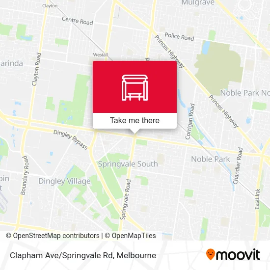 Mapa Clapham Ave/Springvale Rd