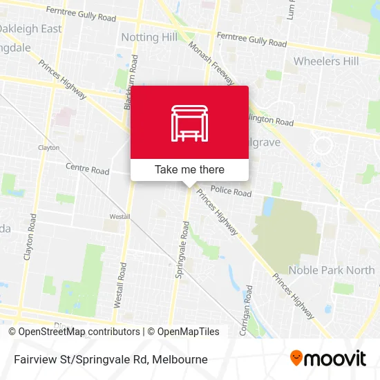 Mapa Fairview St/Springvale Rd