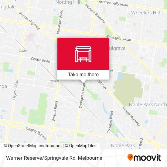 Mapa Warner Reserve/Springvale Rd