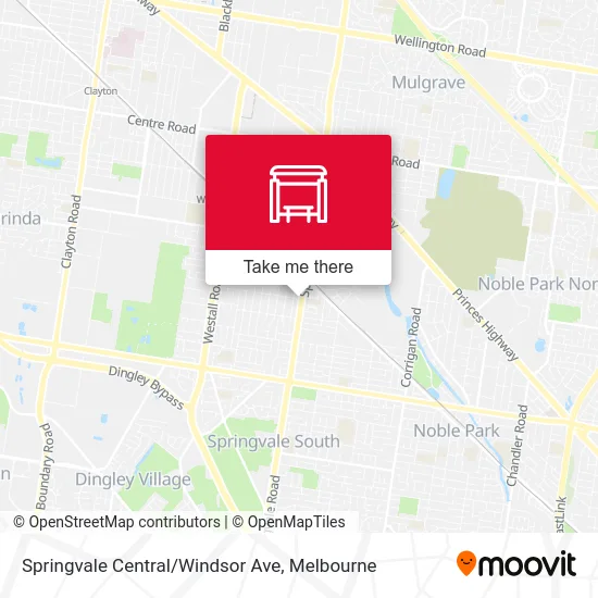 Mapa Springvale Central/Windsor Ave