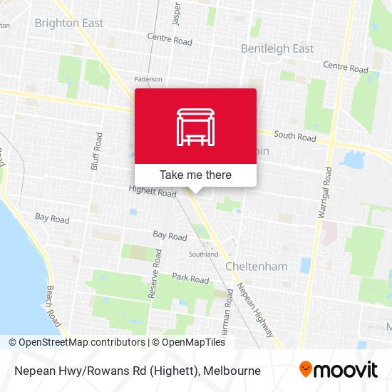 Mapa Nepean Hwy/Rowans Rd (Highett)