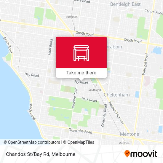 Chandos St/Bay Rd map