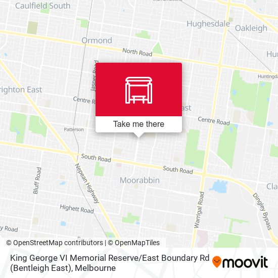 King George VI Memorial Reserve / East Boundary Rd (Bentleigh East) map