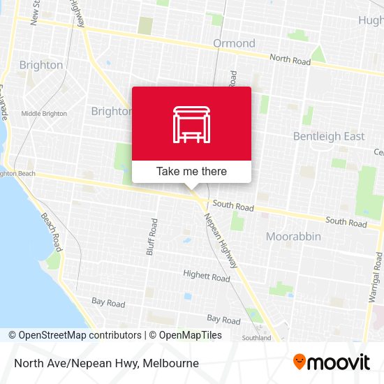 North Ave/Nepean Hwy map