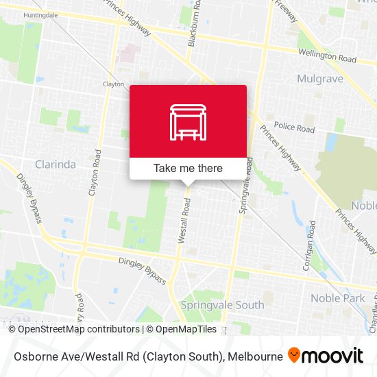 Osborne Ave / Westall Rd (Clayton South) map