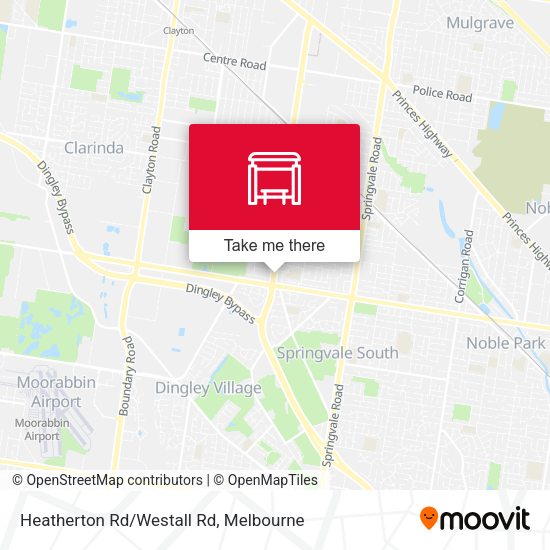 Heatherton Rd/Westall Rd map