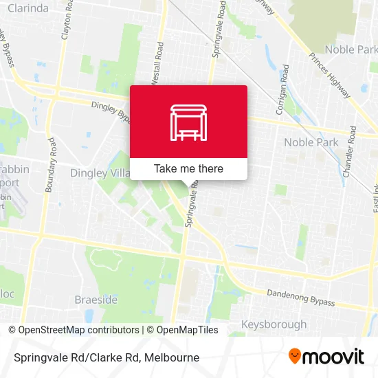 Mapa Springvale Rd/Clarke Rd