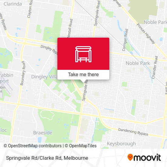 Mapa Springvale Rd/Clarke Rd