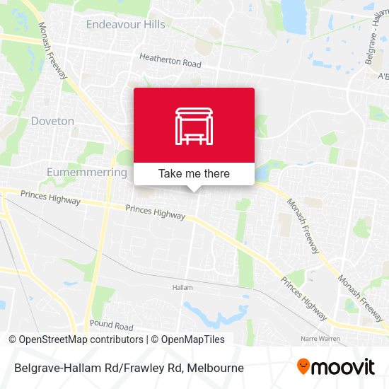 Belgrave-Hallam Rd/Frawley Rd map