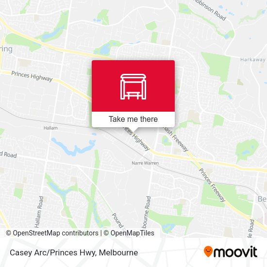 Casey Arc/Princes Hwy map