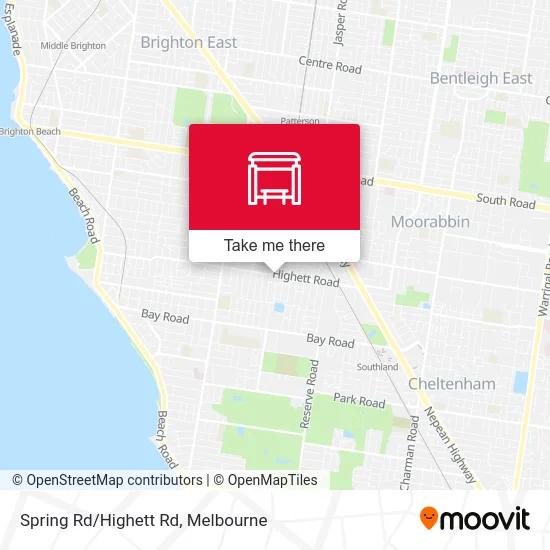 Mapa Spring Rd/Highett Rd