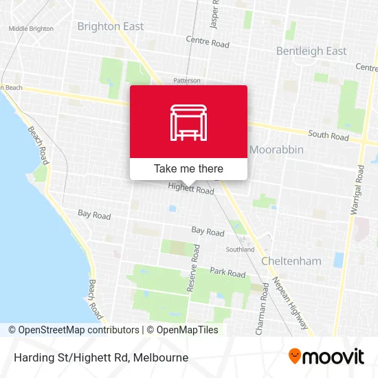 Mapa Harding St/Highett Rd