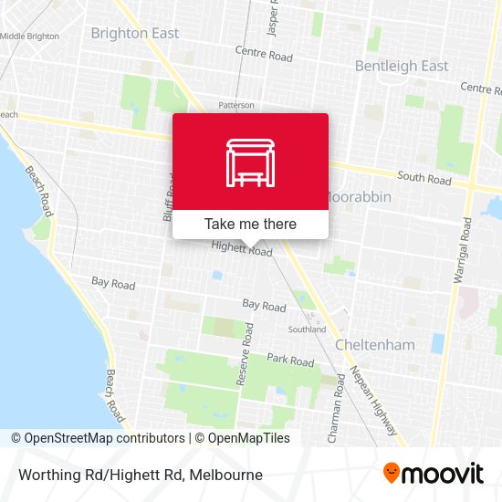 Worthing Rd/Highett Rd map