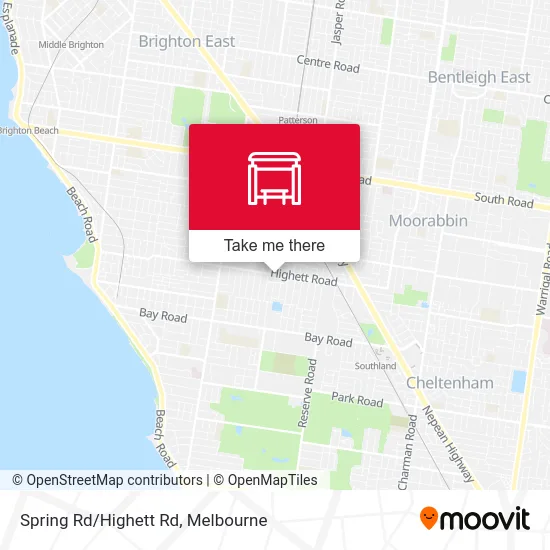 Spring Rd/Highett Rd map