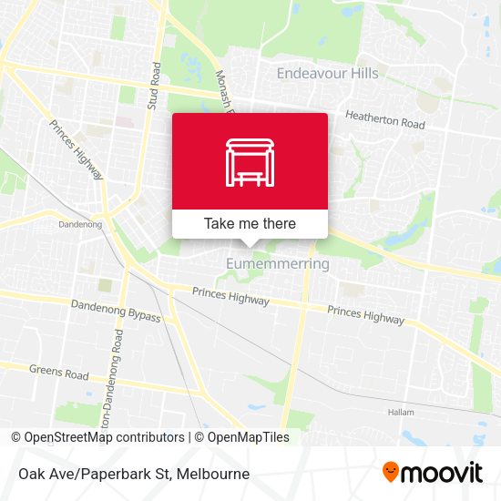 Oak Ave/Paperbark St map