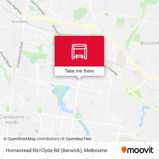 Mapa Homestead Rd / Clyde Rd (Berwick)