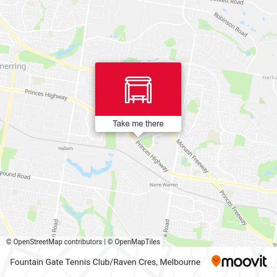 Fountain Gate Tennis Club / Raven Cres map