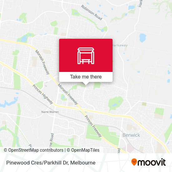 Pinewood Cres/Parkhill Dr map
