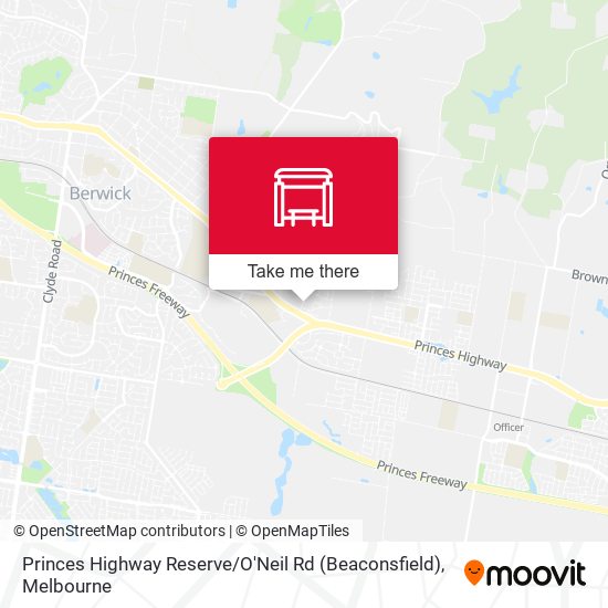 Mapa Princes Highway Reserve / O'Neil Rd (Beaconsfield)