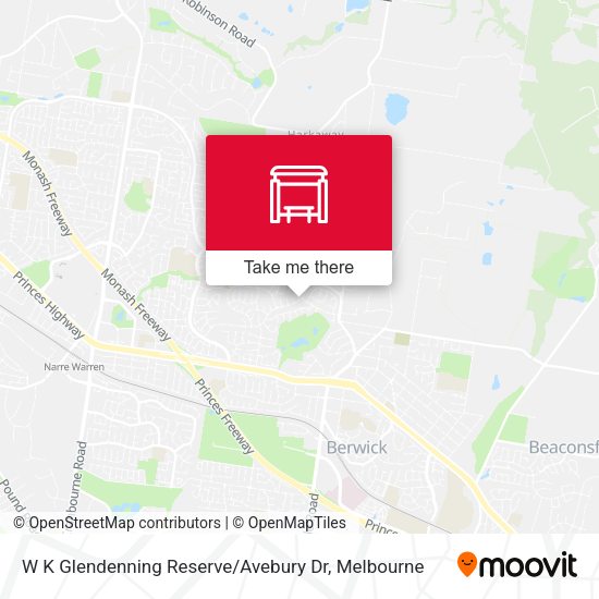 W K Glendenning Reserve / Avebury Dr map