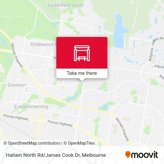 Hallam North Rd/James Cook Dr map
