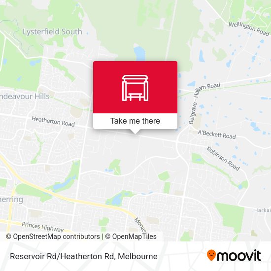 Reservoir Rd/Heatherton Rd map