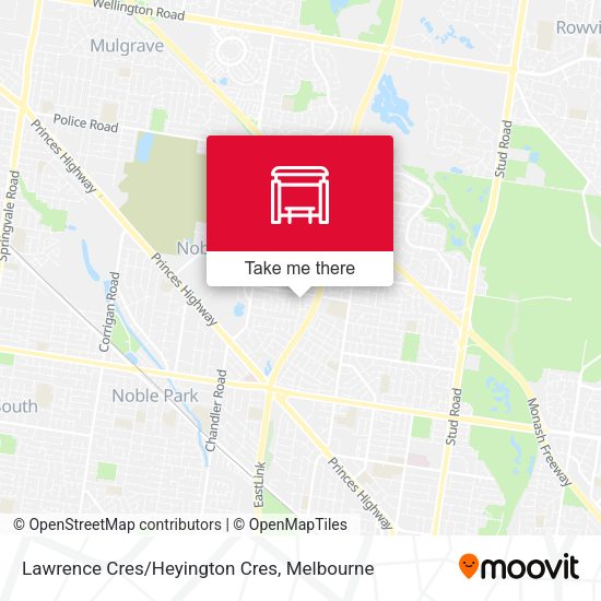Lawrence Cres/Heyington Cres map