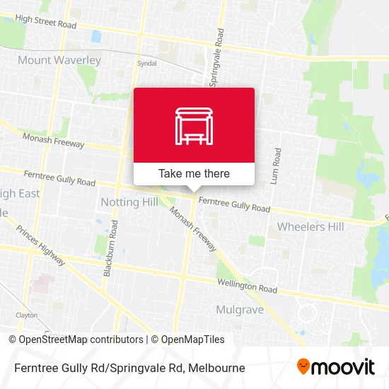 Mapa Ferntree Gully Rd / Springvale Rd