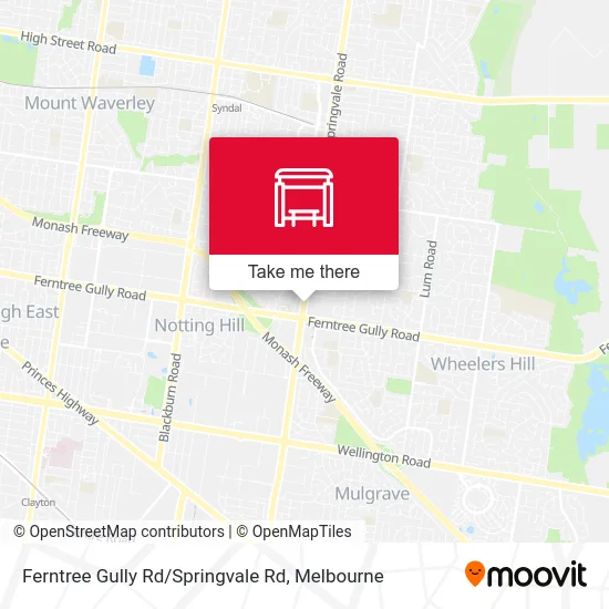 Mapa Ferntree Gully Rd / Springvale Rd