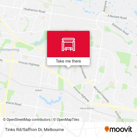 Tinks Rd/Saffron Dr map