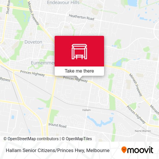 Hallam Senior Citizens / Princes Hwy map