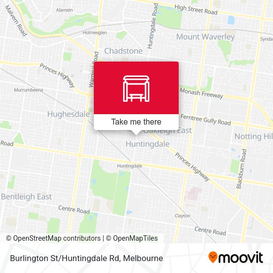 Burlington St/Huntingdale Rd map