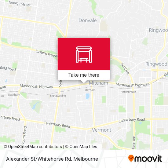Alexander St/Whitehorse Rd map