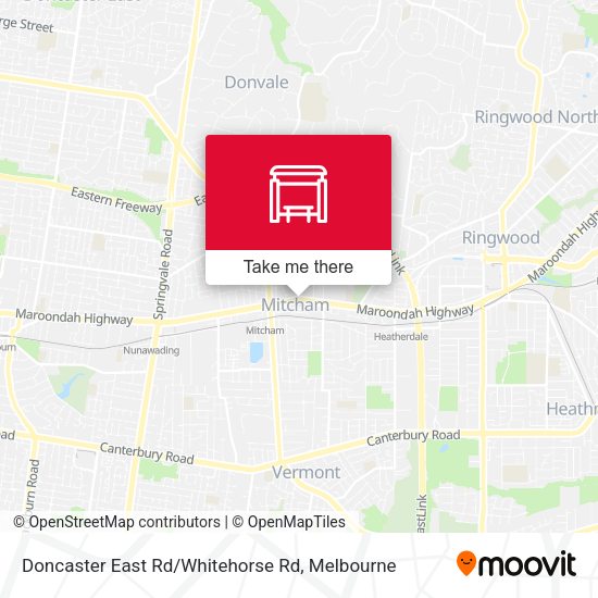 Doncaster East Rd / Whitehorse Rd map