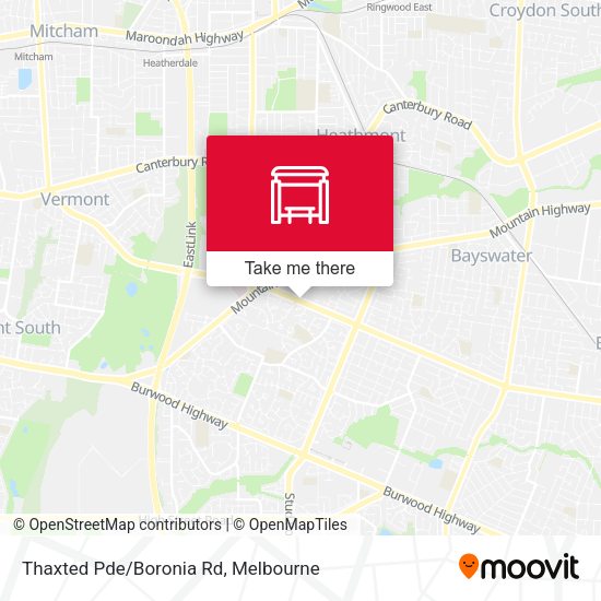 Thaxted Pde/Boronia Rd map