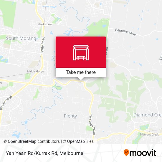 Yan Yean Rd/Kurrak Rd map