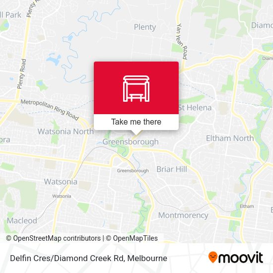 Delfin Cres/Diamond Creek Rd map