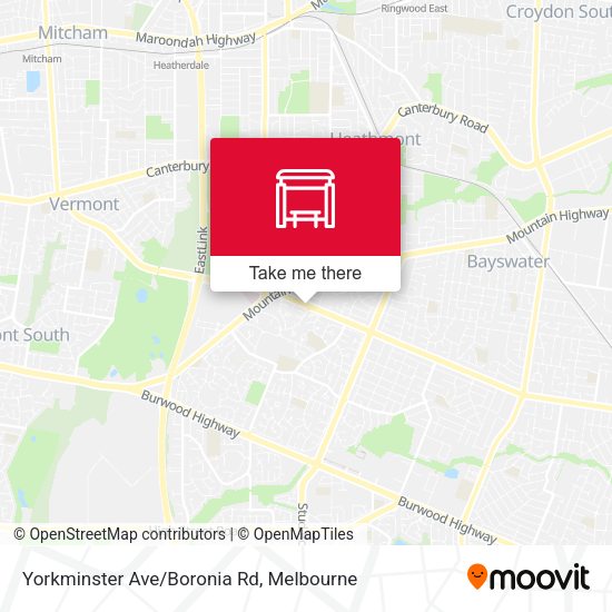 Yorkminster Ave/Boronia Rd map