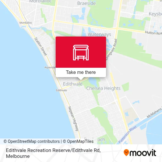 Mapa Edithvale Recreation Reserve / Edithvale Rd