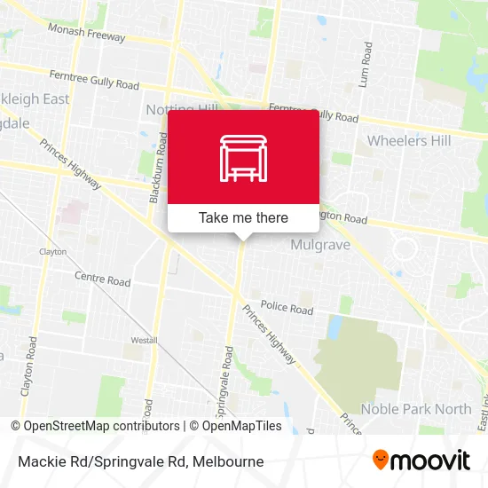 Mapa Mackie Rd/Springvale Rd