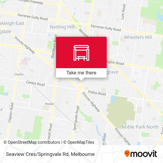 Seaview Cres/Springvale Rd map