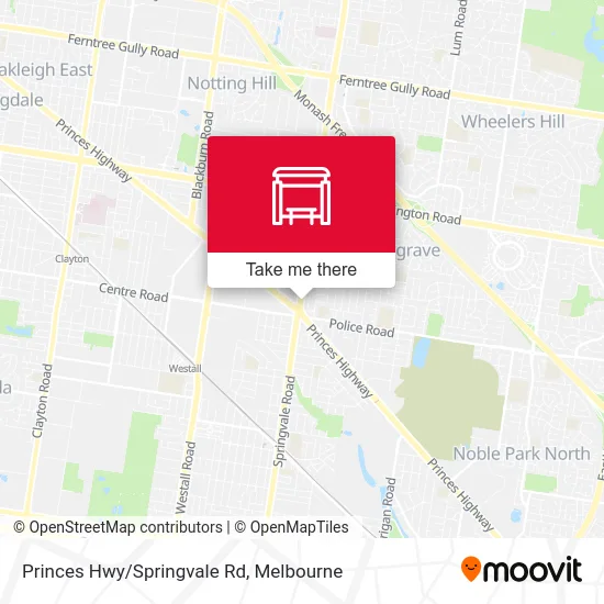 Mapa Princes Hwy/Springvale Rd