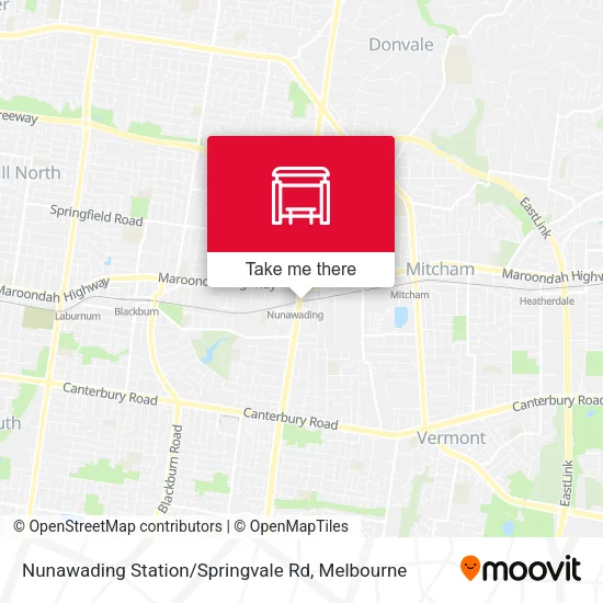Nunawading Station / Springvale Rd map