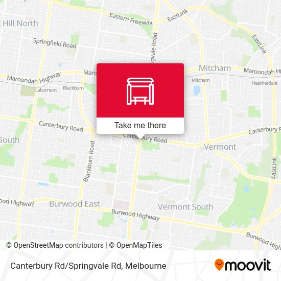 Mapa Canterbury Rd/Springvale Rd